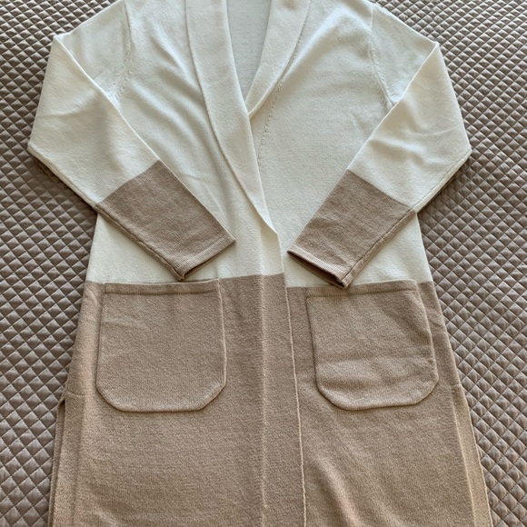 NEW Talbots Shawl Collar Duster - Colorblock Sz PS - Picture 6 of 9